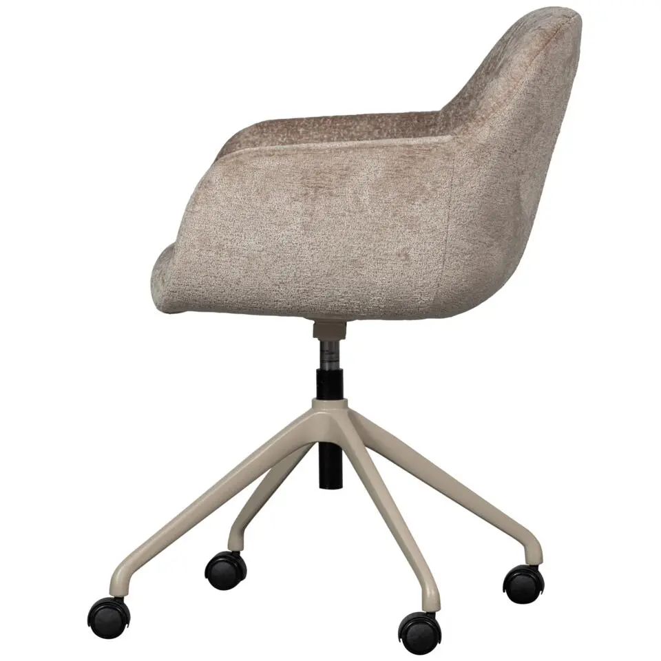 WOOOD Morros Bureaustoel - Polyester - Taupe - 88x57x60