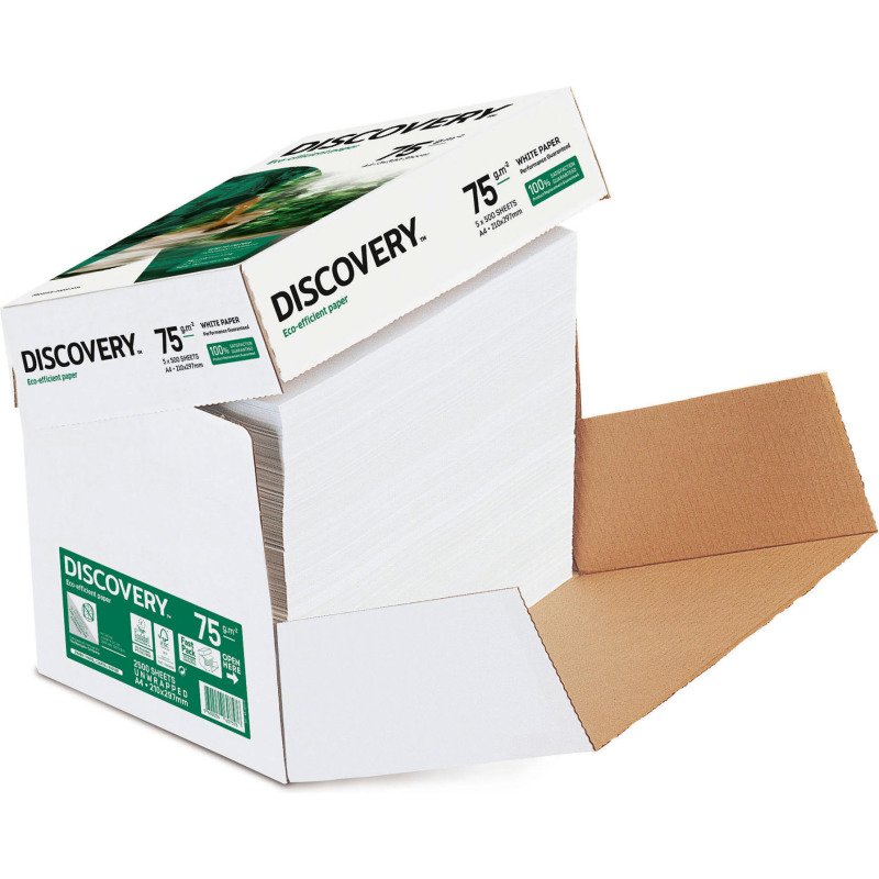 Papier A4 blanc 75 g Discovery - Boîte de 2500 feuilles