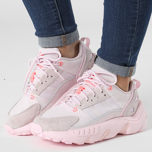 Baskets Femme ZX 22 Boost GY6712 Almost Pink Clear Pink Acid Red