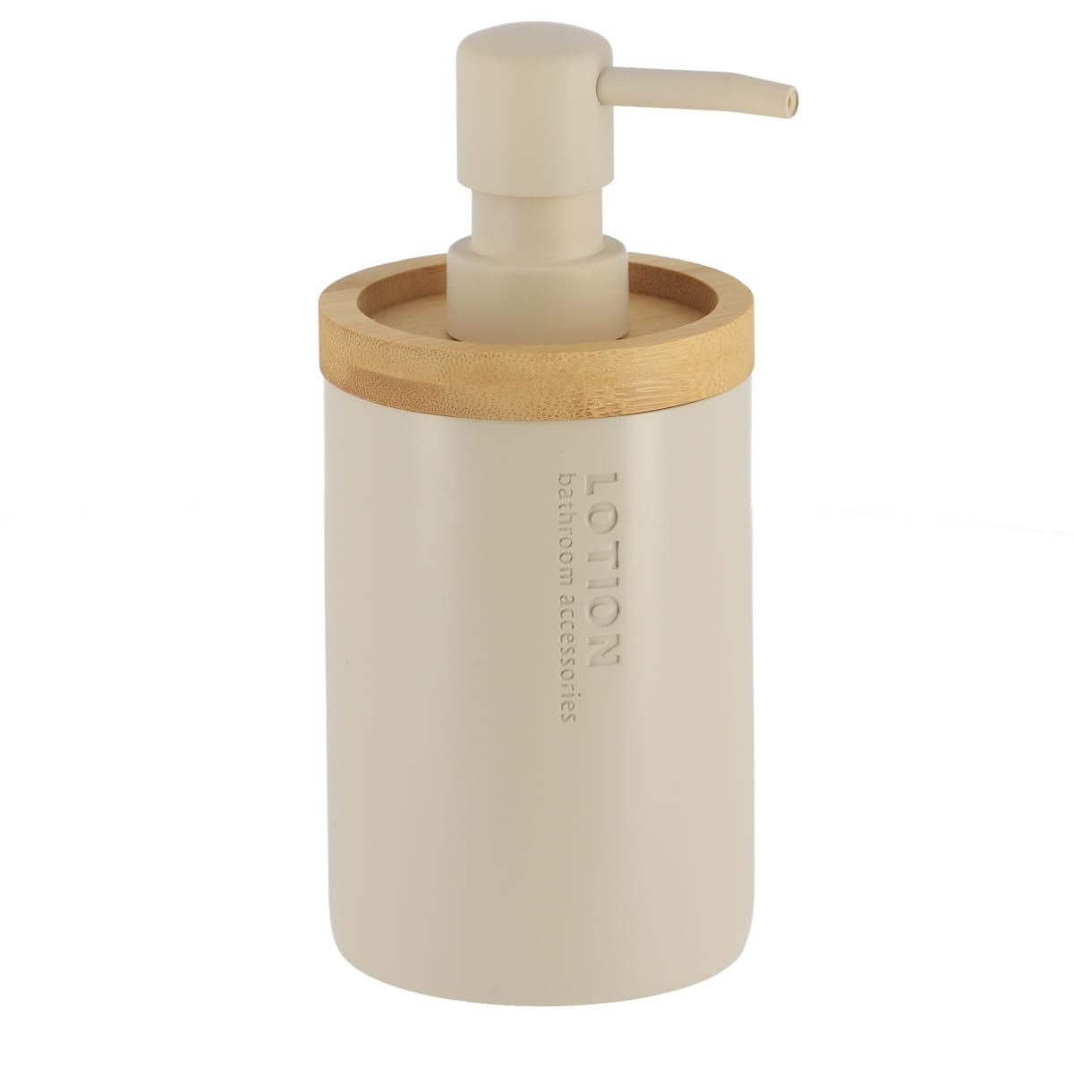 DISTRIBUTEUR A SAVON POLYRESINE 280ML BEIGE BAMBOU