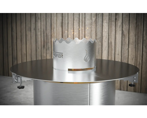 Tenneker® Grill Barrel Vuurkorf met RVS Plancha Plaat Ø 80 cm Zilver
