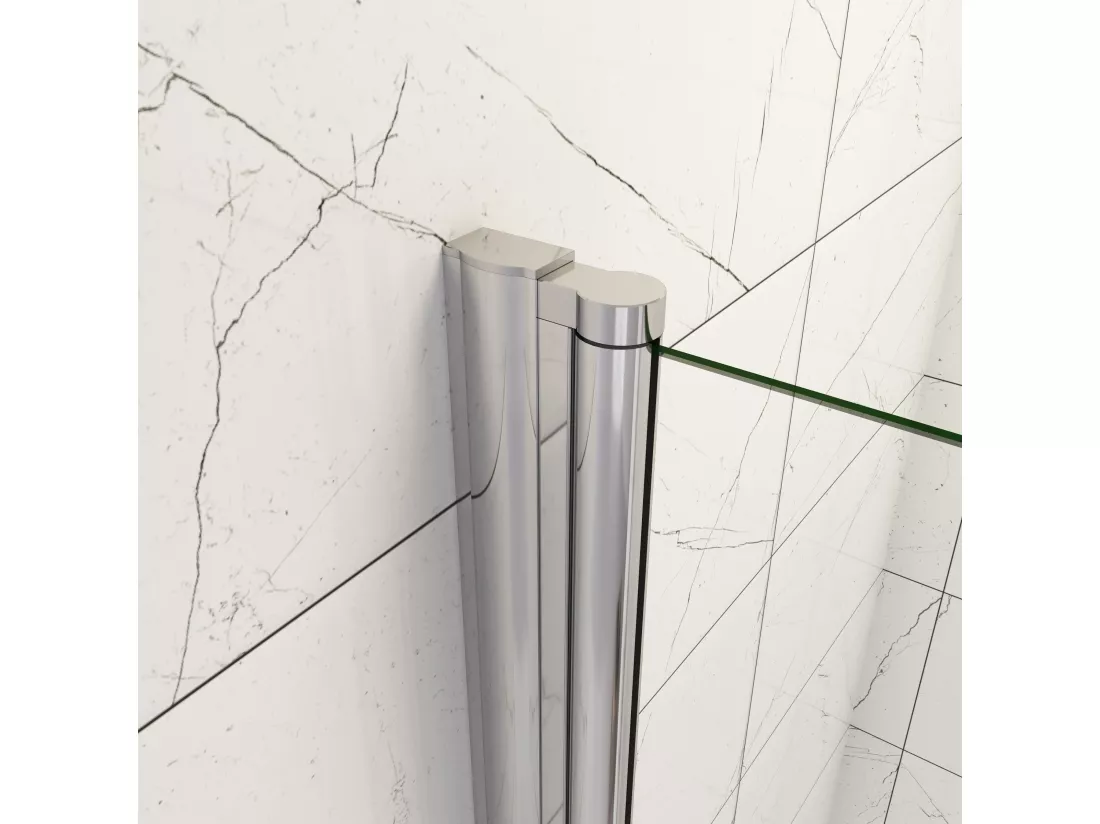 AICA porte de douche 90x187cm avec pivotante à 180° en verre sécurit clair anticalcaire