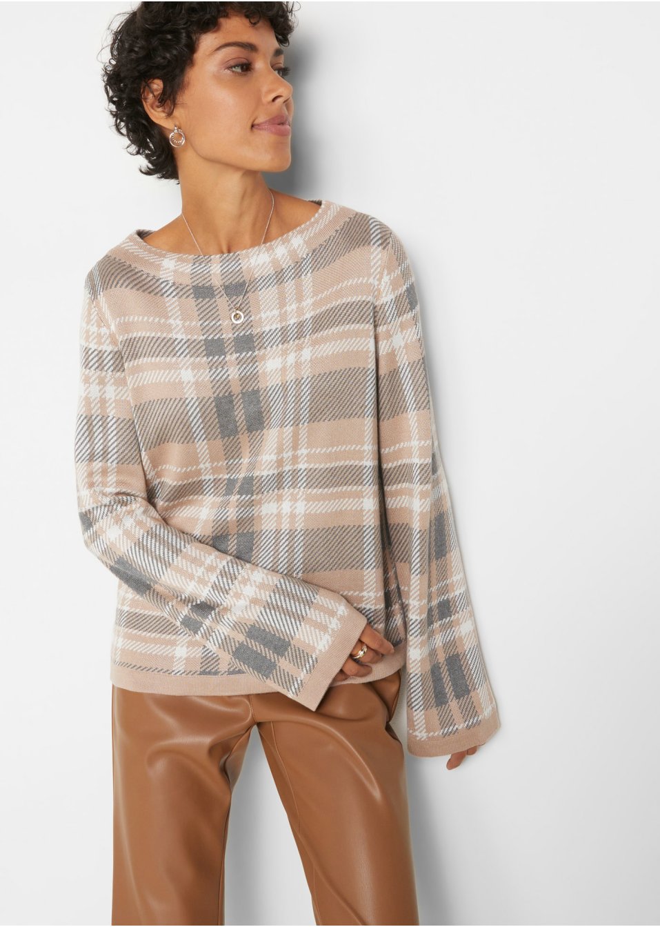 Pull jacquard en viscose