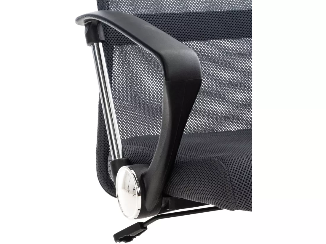 Chaise de bureau - Similicuir & Métal chromé - Gris - Washington