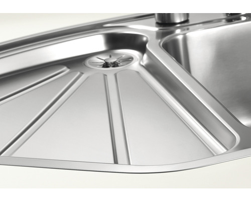 Blanco DELTA II-F spoelbak, 1056 x 575 mm, roestvrij staal, satijnen afwerking, 523667