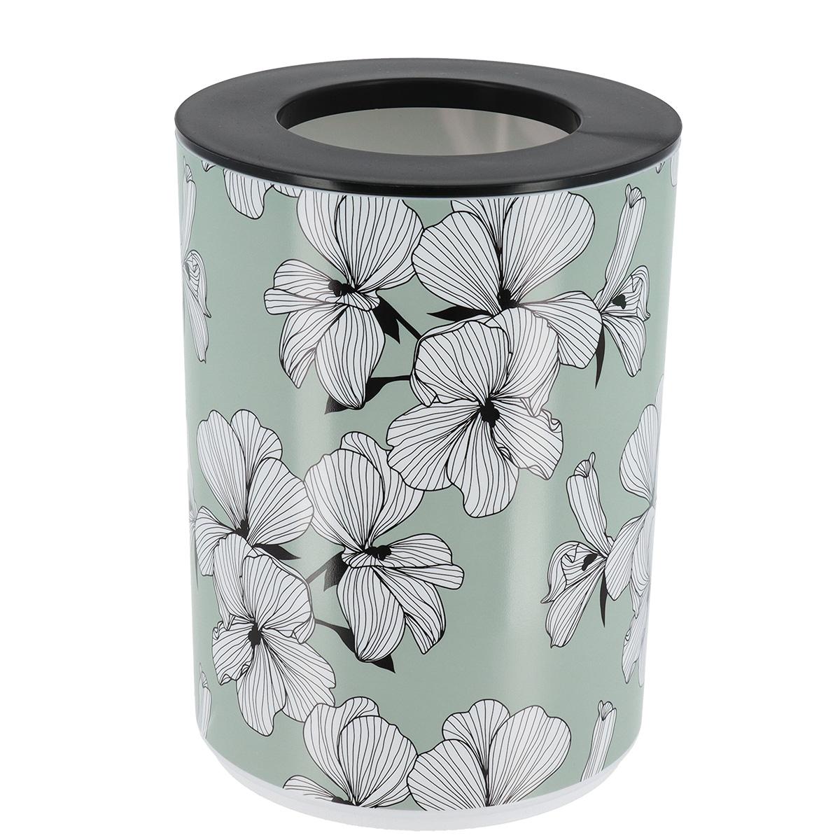POUBELLE IMPRIMEE COUVERCLE 5L ECRIN VERT