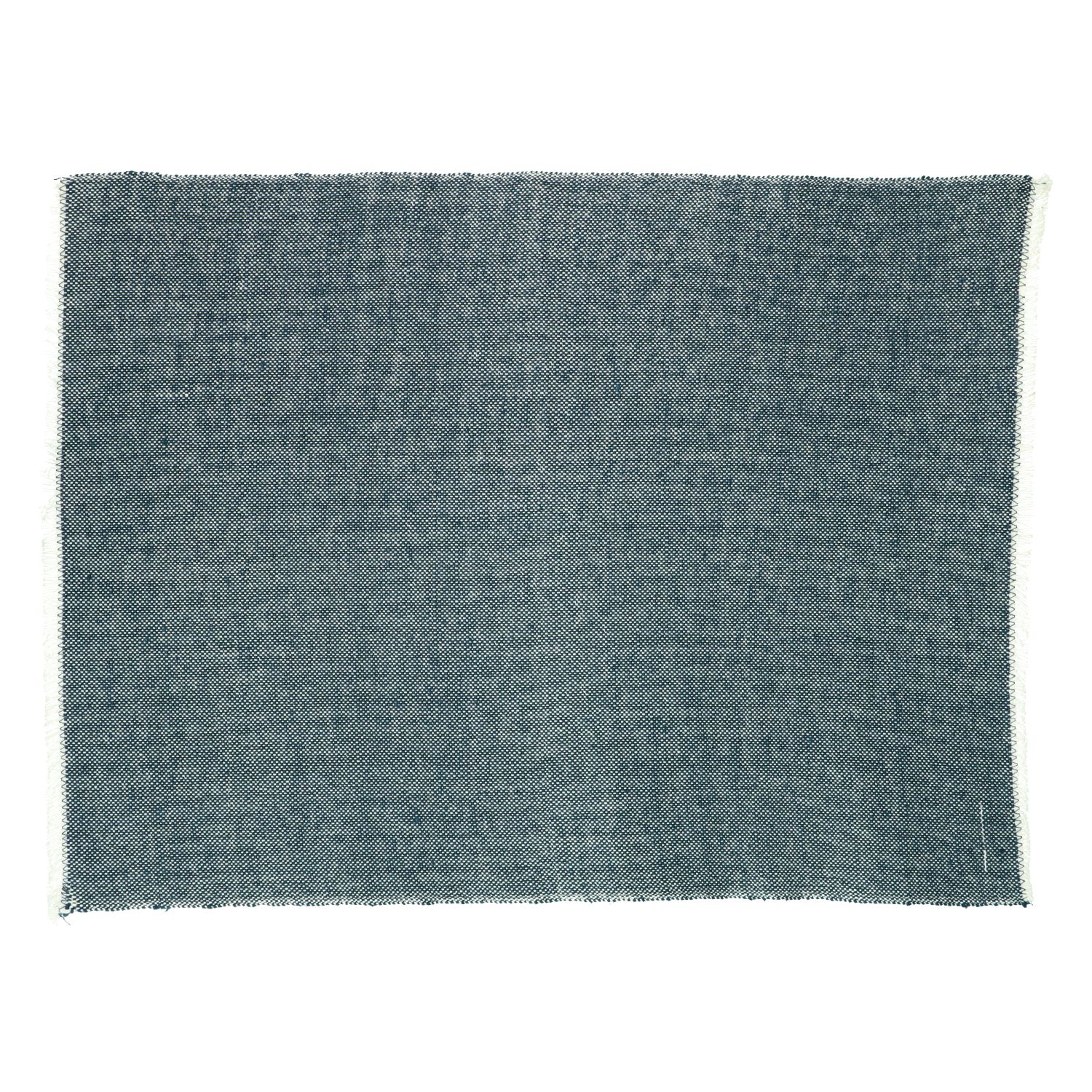Placemat franjes, GOTS bio-katoen, blauw, 35 x 50 cm