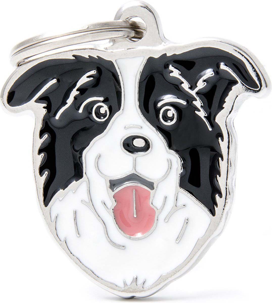 My Family Border Collie - Hondenpenning - Zwart/Wit