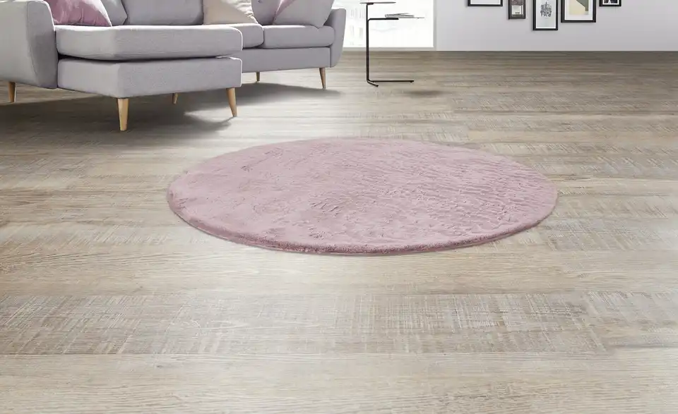 como Hochflorteppich Ø 160 cm Rosé