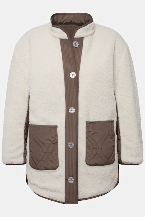 Wendejacke, Stepp/Teddyfleece, Stekragen, recycelt