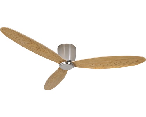 Airfusion Radar plafondventilator, chroom en licht eiken afwerking, ø 132 cm, met afstandsbediening, zomer- en winterfuncties