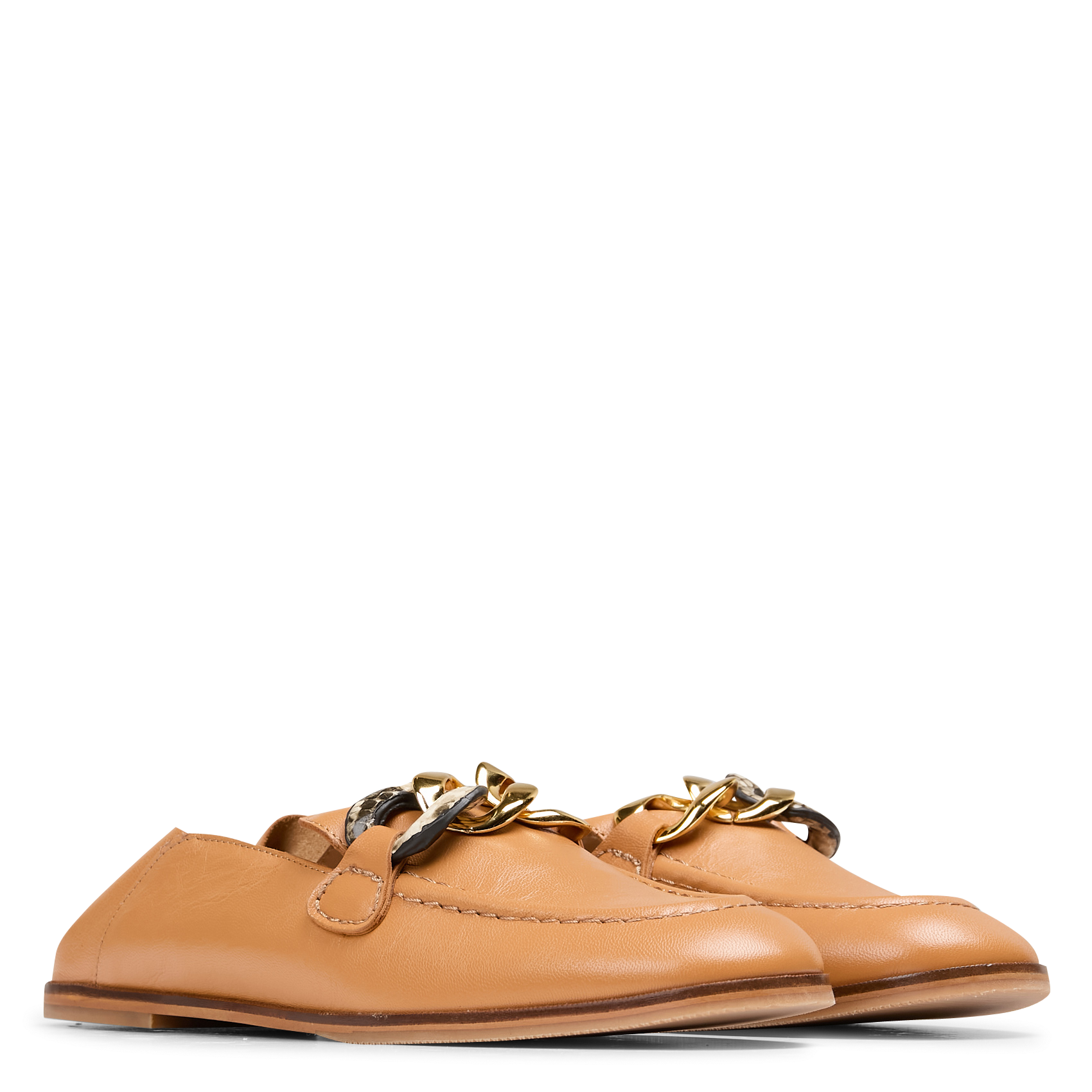CHAIN LINE - Mocassins en cuir | Marron