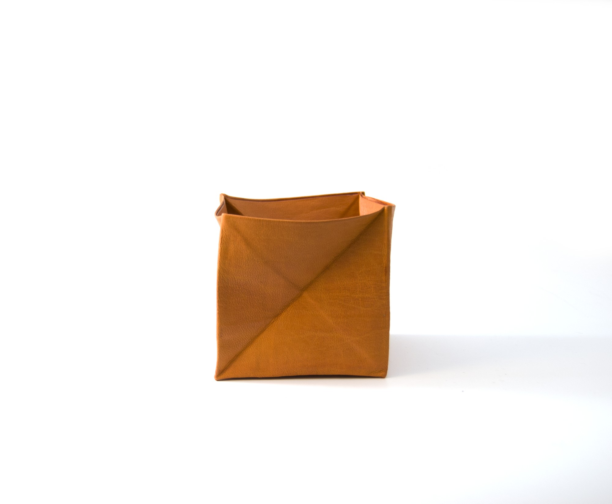 Falt-Münzbörse aus Leder, orange, B 7 cm, T 7 cm, H 7 cm günstig bestellen