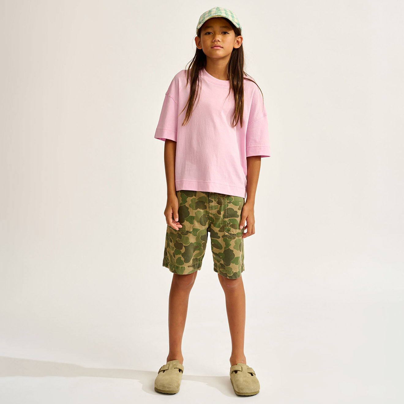 Bellerose T-Shirt cropped 100% Coton Bio Wave rose clématite