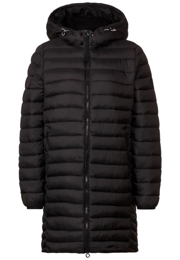 Lange Stepp Winterjacke - Black