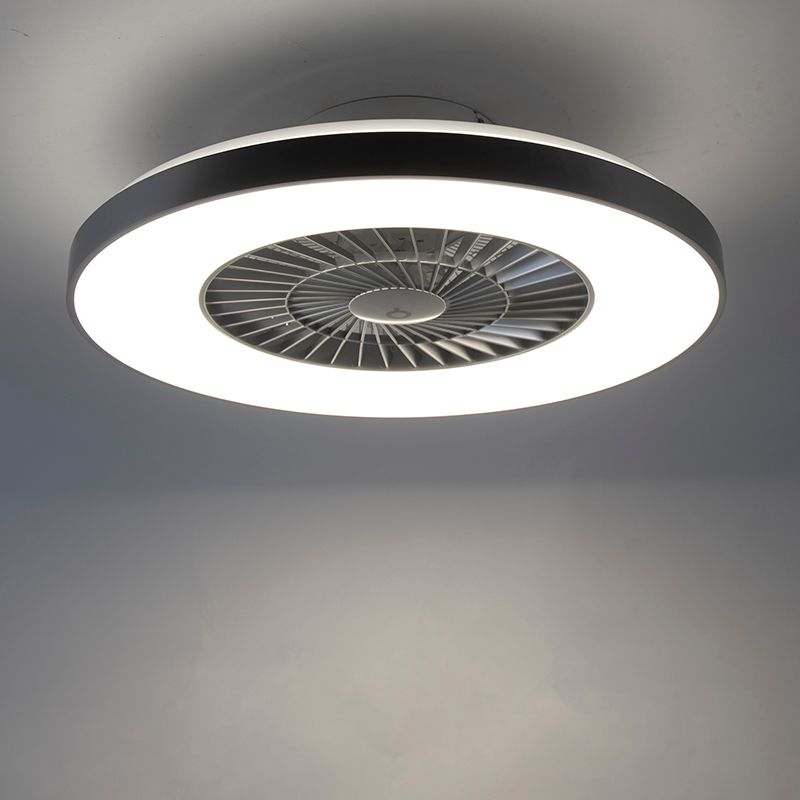 Plafondventilator zilver met ster effect 60cm incl. LED dimbaar met afstandsbediening - Climo