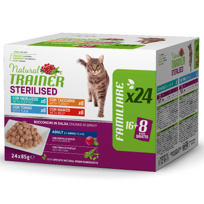 Trainer Natural Multipack Katzenfutter Adult Huhn & Lachs in Sauce 24x85g