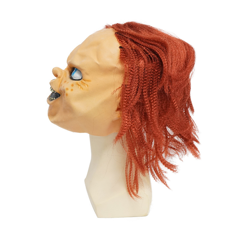 Latex Grusel Maske Halloween Gesichtsmaske Kostüm Zubehör Motto Party Accessoire Fasnachts Foto Requisite - Mörderpuppe