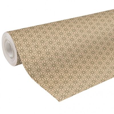 Clairefontaine - Papier cadeau kraft - 70 cm x 50 m - 70 g/m² - motif losanges or