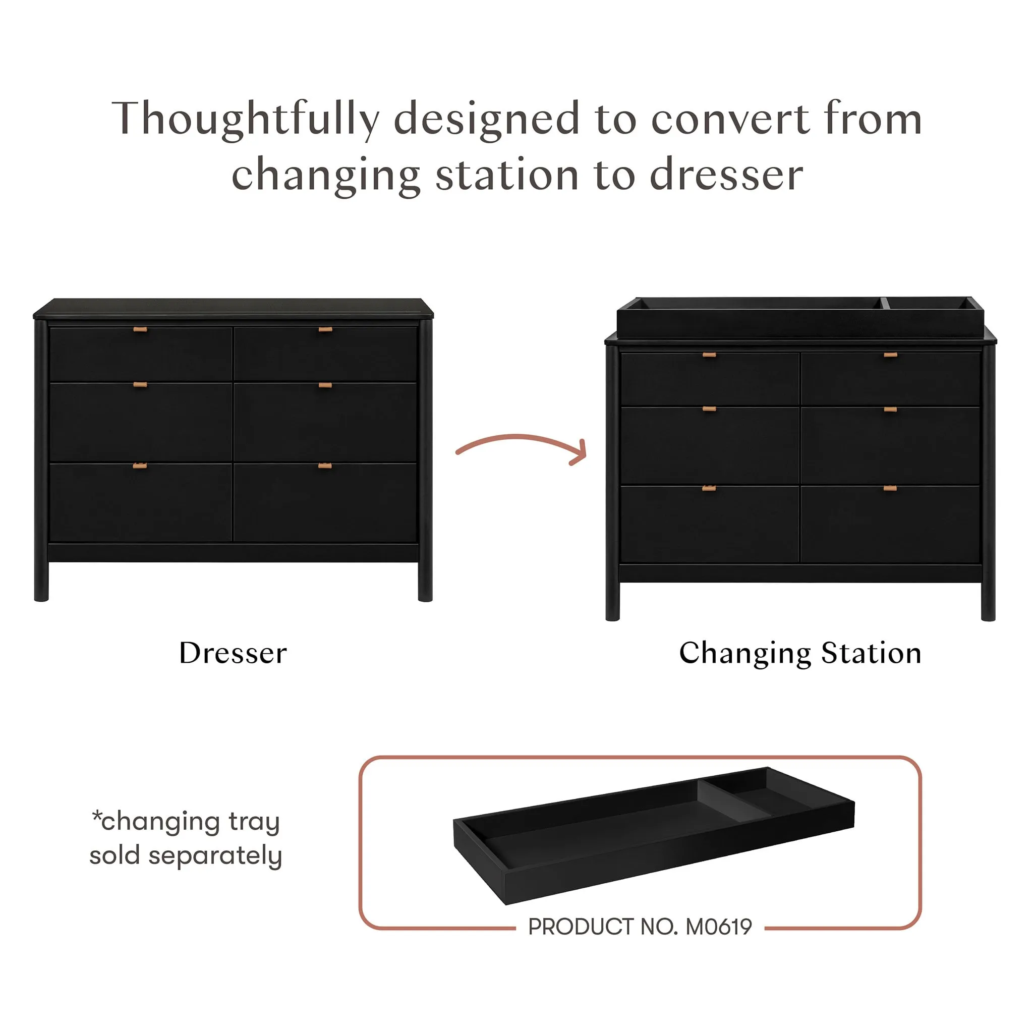 Babyletto Bureau 6 tiroirs Bondi - Noir