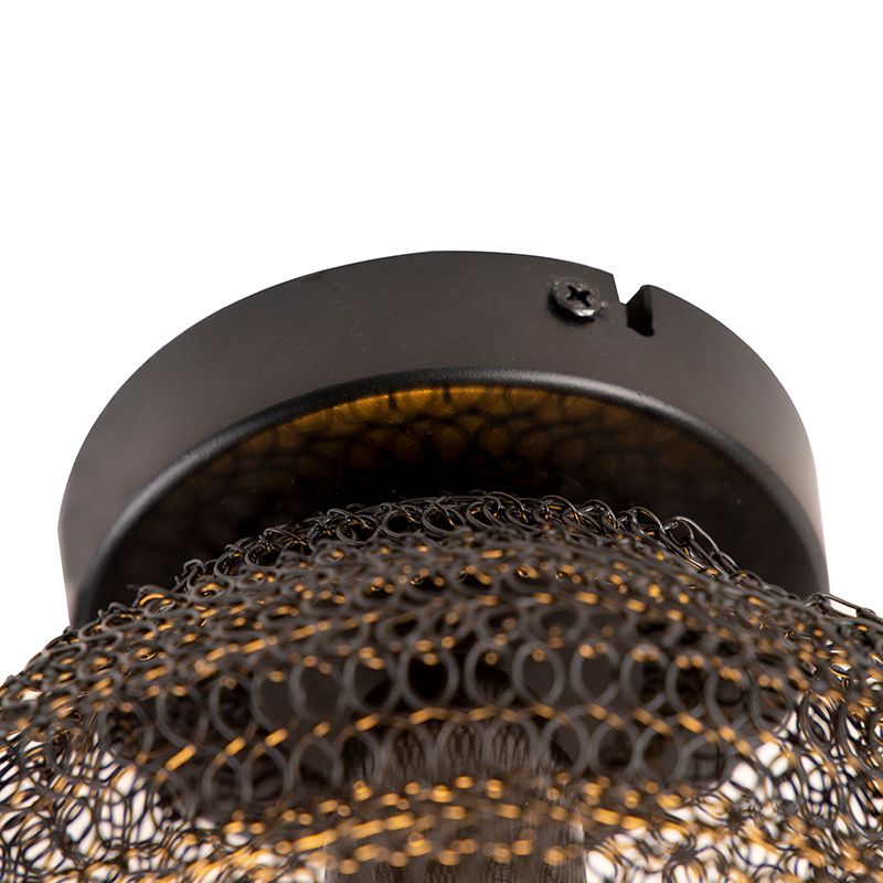 Oosterse plafondlamp zwart - Nidum Bene