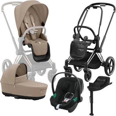 Cybex Priam Duovogn inkl. Aton B2 & Base, Cozy Beige/Chrome Black
