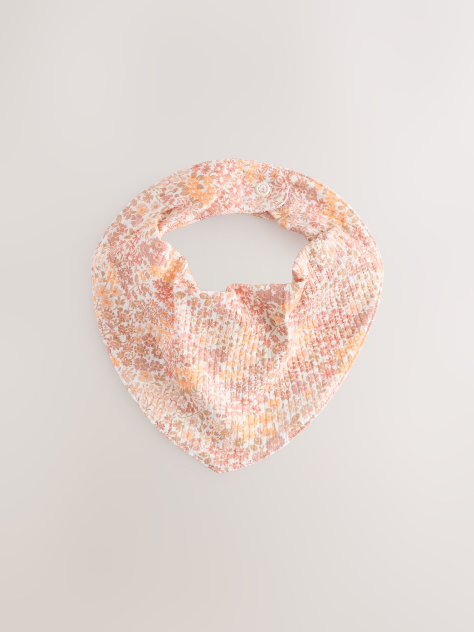 Abrikooskleur met fijne print - Set van 5 Dribble babyslabbetjes