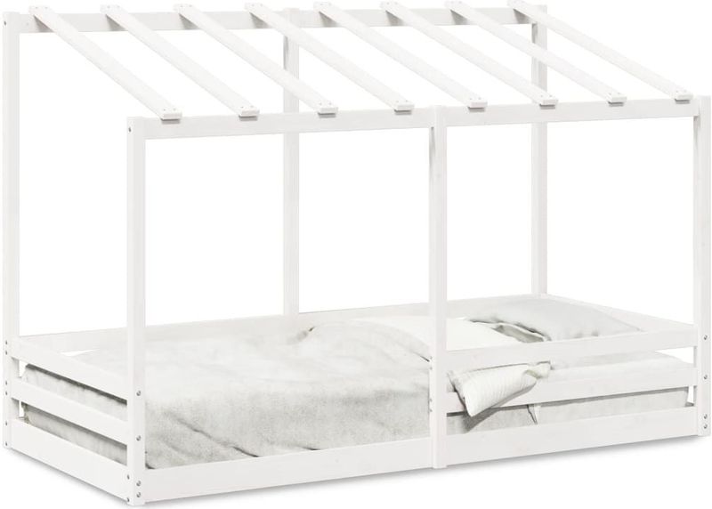 vidaXL Kinderbed - Massief Grenenhout - Wit - 90x200 cm