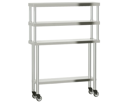 VIDAXL - Mobilier de cuisine Table de travail de cuisine avec étagère 110x30x150 cm inox