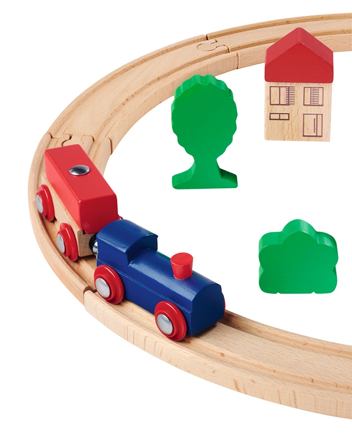 Holz-Eisenbahn-Set KREIS 20-teilig