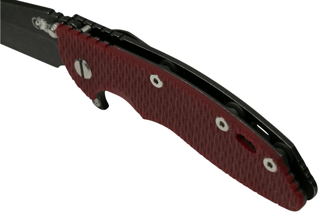 Rick Hinderer XM-18 3.5” Skinny Harpoon Spanto, Battle Black, Red G10, zakmes