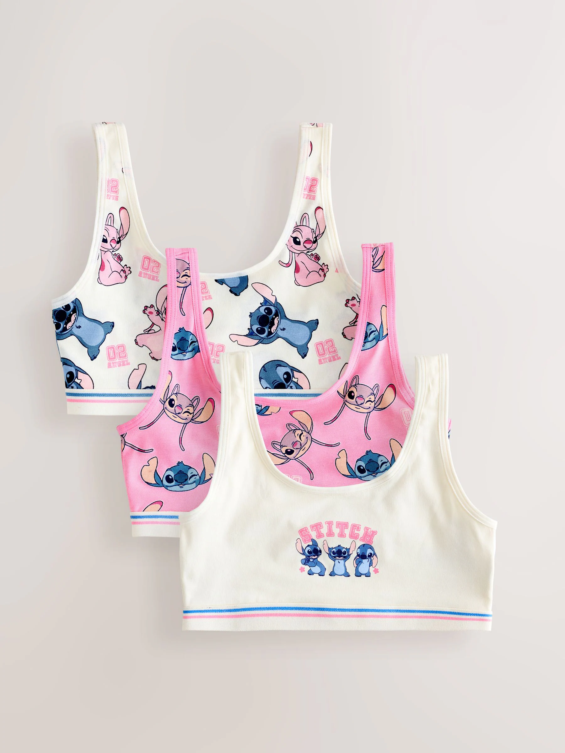 Blauw - Lilo And Stitch Disney Cropped Tops 3 Stuks (5-16jr)