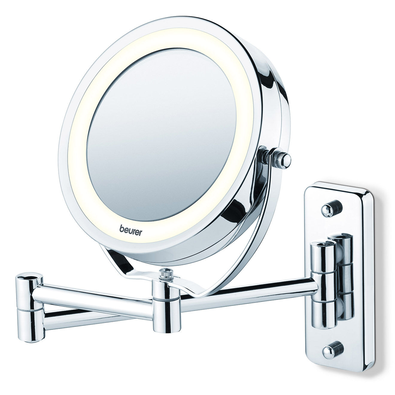 Beurer Miroir éclairé 2 en 1 mural ou à poser chrome