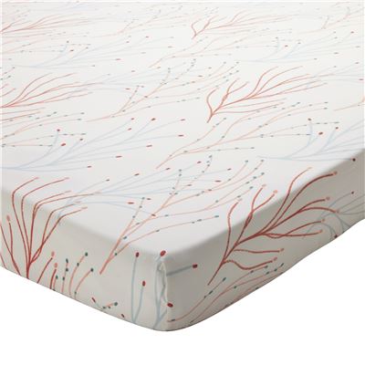 Linge de lit percale motif coraux