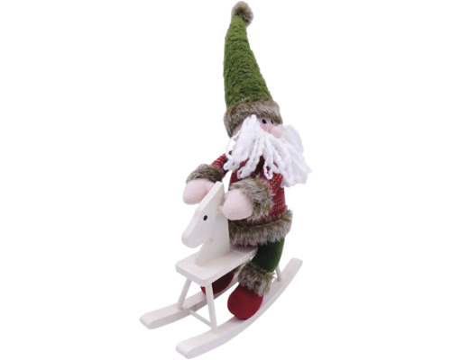 Decoratief figuur Lafiora Santa schommelpaard H 44 cm
