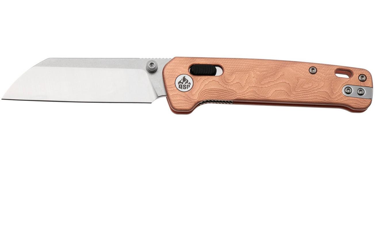 QSP Knife Penguin Glyde QS130GL-F1 Two-Tone 14C28N, Copper Foil G10, zakmes