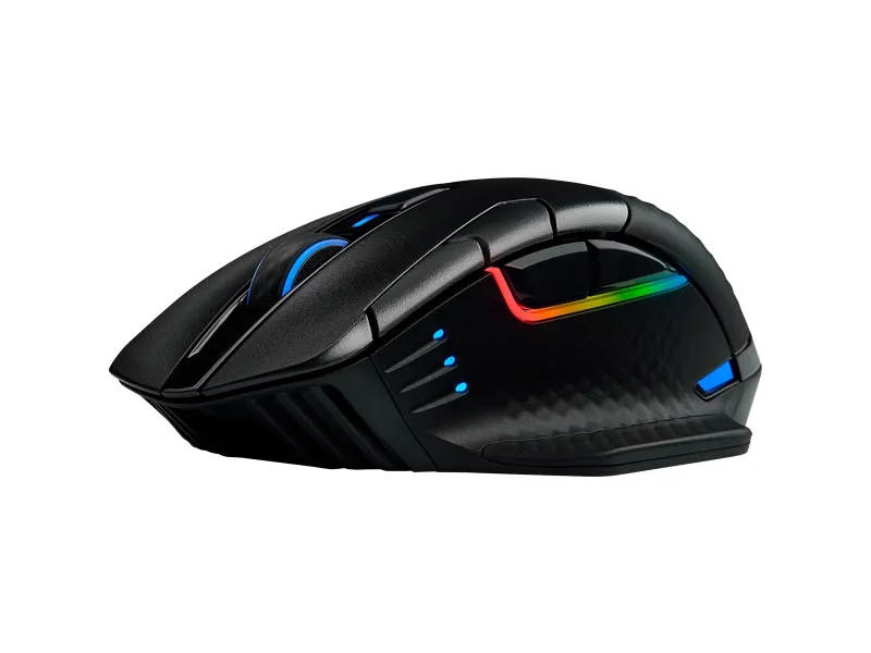 CORSAIR Gaming DARK CORE RGB PRO SE - Mus - optisk - 8 knapper - trådløs, kablet - USB, 2.4 GHz, Bluetooth 4.2 LE - sort