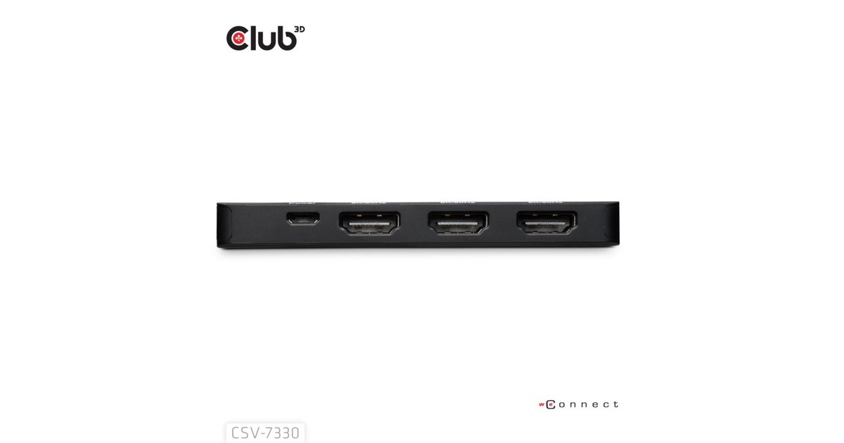 Club 3DDisplayPort naar Triple HDMI 8K60Hz Hub  (Zwart)