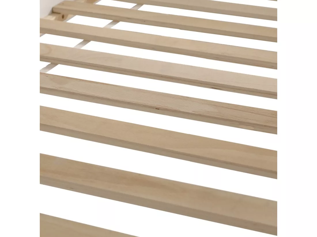 Lit mezzanine 90x200cm - étagère de rangement amovible - lit superposé avec toboggan et escaliers - Pin massif et MDF - Blanc