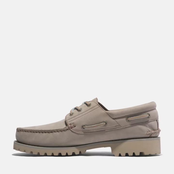 Chaussure bateau authentique cousue main Timberland pour homme en taupe clair