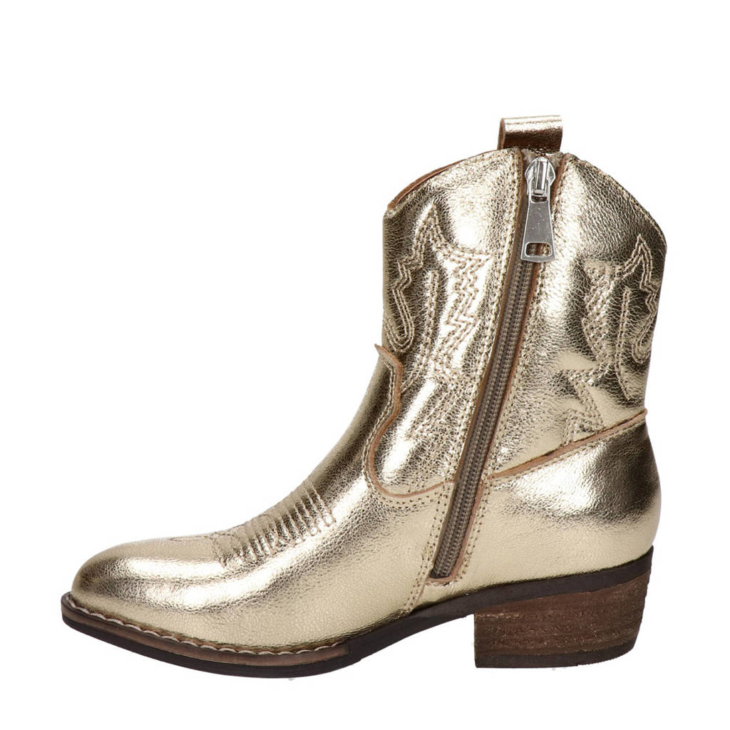 Nelson Kids leren cowboylaarzen goud