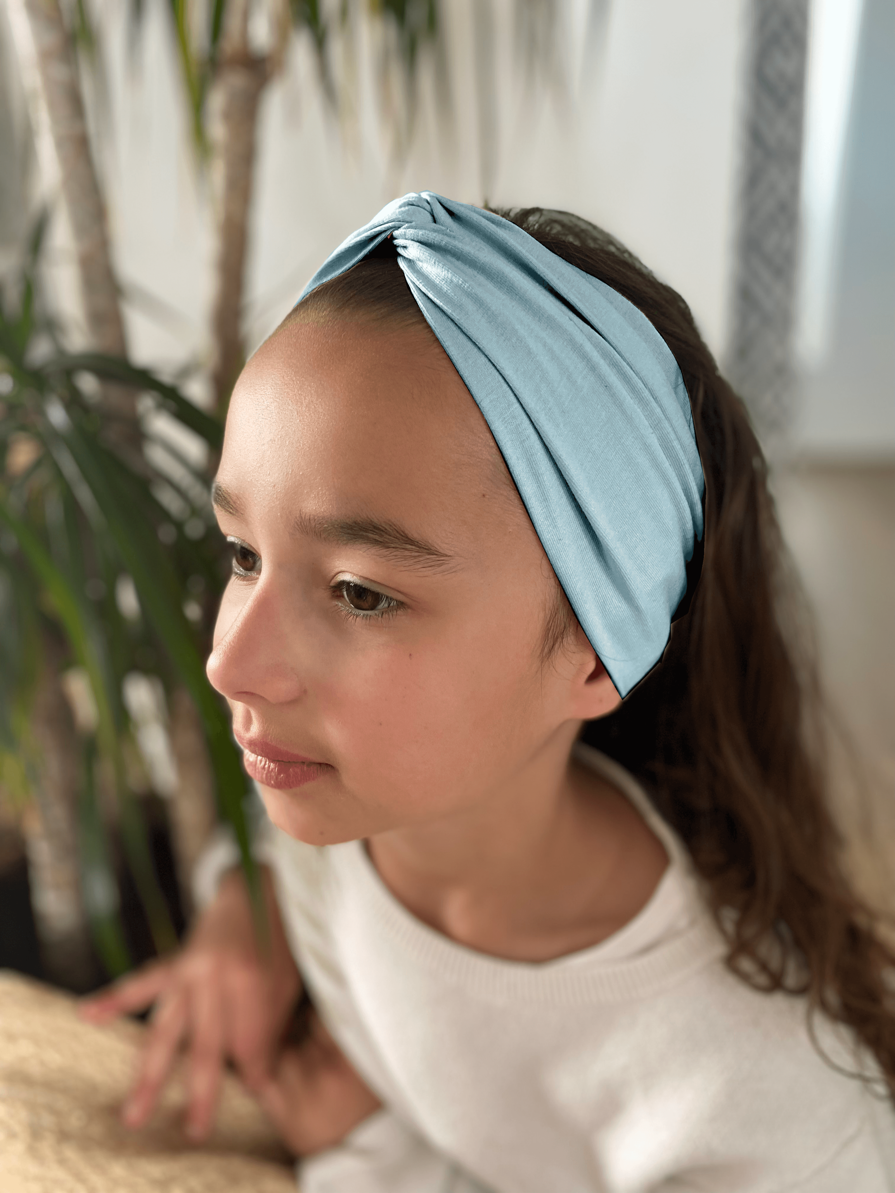 Bandeau Jersey Croisé Enfant Ciel