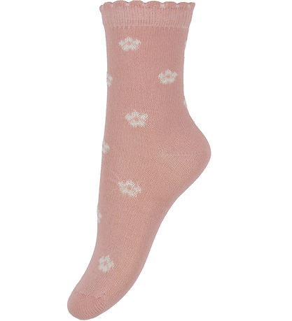 Minymo Socken - 2er-Pack - Ash Rose m. Blumen