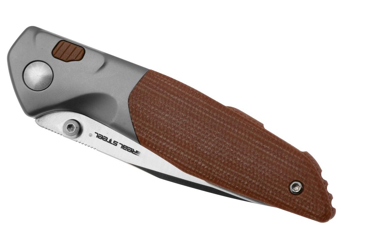 Real Steel Hoeft 7901NM Satin S35VN, Natural Micarta zakmes, Austin Fox design