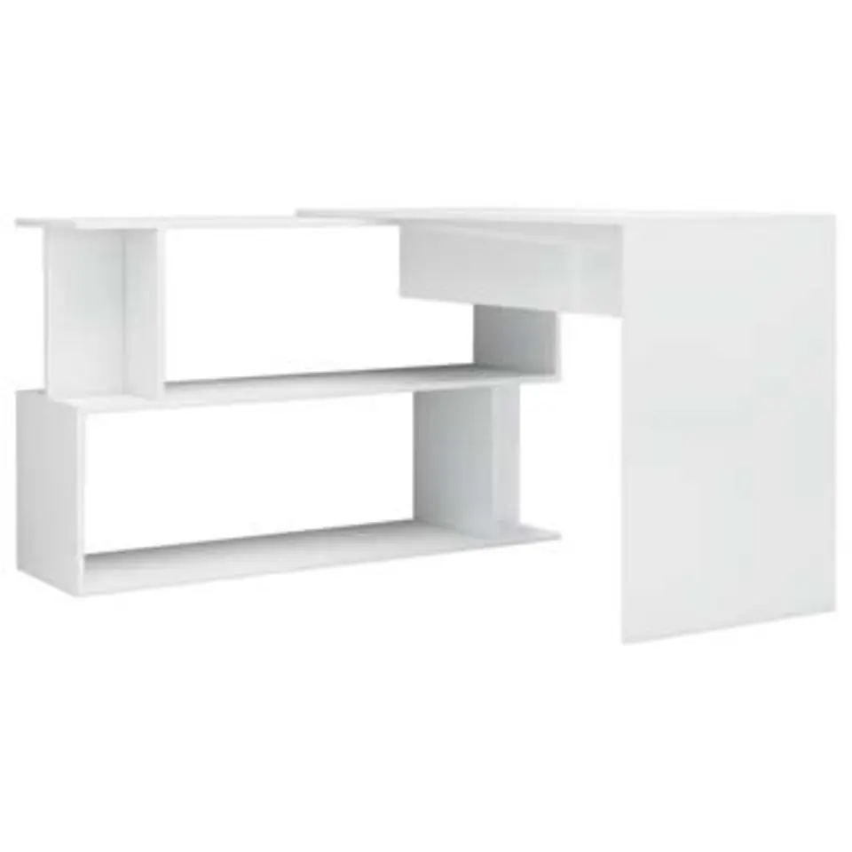 vidaXL - Bureau - Wit - Bewerkt hout