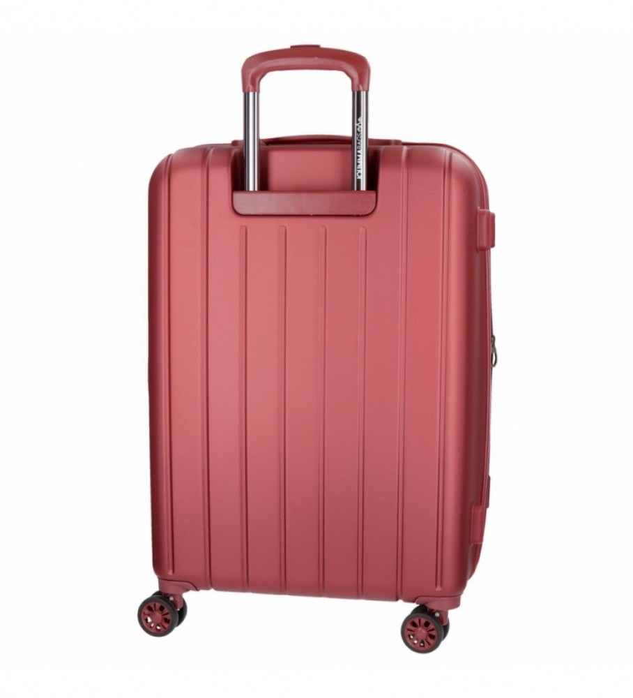 Conjunto de malas Movom Movom Wood Red - 38,5x55x20cm / 49x70x28cm -