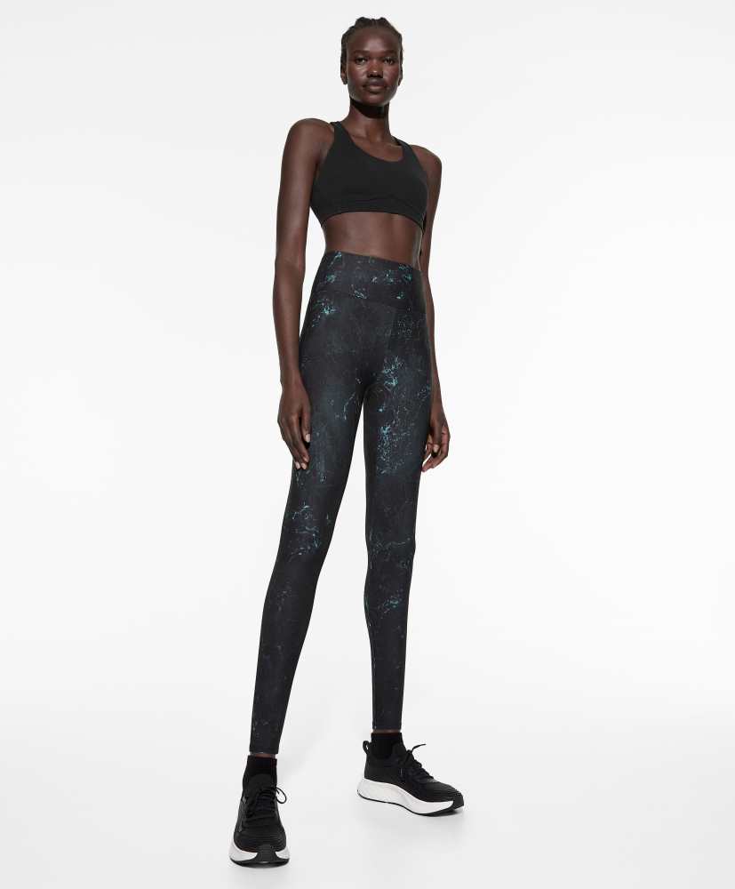 leggings de compressão estampadas até o tornozelo