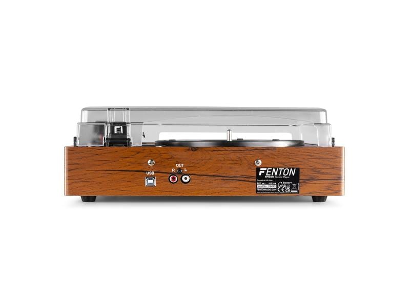 Fenton Plattenspieler RP106W Braun Handgefertigter Plattenspieler aus Holz mit zwei eingebauten Lautsprechern