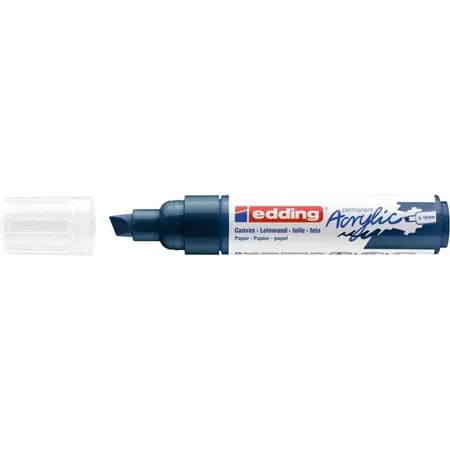 edding 5000 Acrylmarker breit - dunkel-blau - 1 Acrylstift wasserfest - breite Keilspitze 5-10 mm