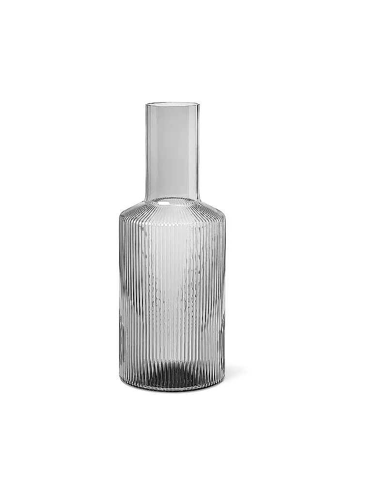 FERM LIVING Karaffe 1L RIIPPLE Smoked Grey grau